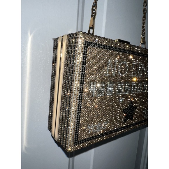 No Limit Rhinestone Clutch Purse Shoulder Bag YOLO Credit Card Money Urban Bling - Picture 6 of 15